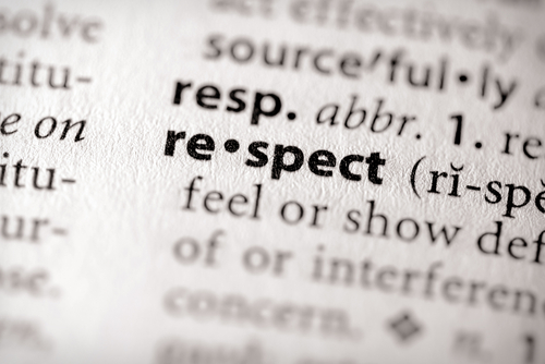 Dictionary definition of respect.