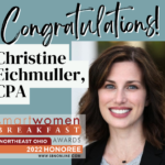 An image congratulating Christine Eichmuller, CPA on being a 2022 Honoree for the Smart Women Breakfast Awards