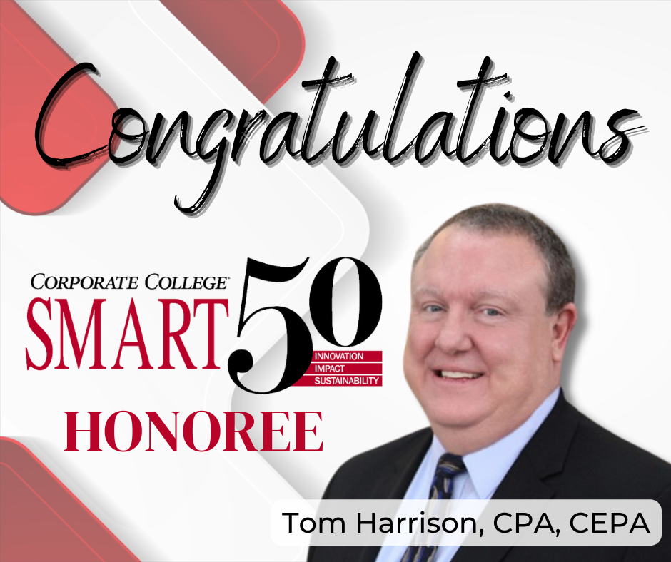 Corrigan Krause is proud to announce Tom Harrison, CPA, CEPA, has been named a 2022 Smart 50 Award honoree by Smart Business!